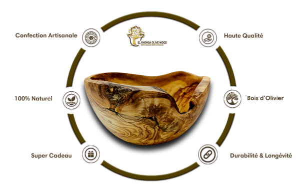 Bol Rond Rustique aux Bords Naturels – Image 16